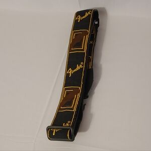 Vintage Fender Monogrammed Guitar Strap Black/Brown/Yellow
